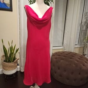HELEN BLAKE Elegant Pink Cowl Neck Dress Formal Midi Dress size 10